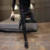 Wiosenna jesień streetwear Rubed Cowboy Solid Dżins Tight Men's Clothing Classic Black Korean Fi Luksusowe spodnie społeczne Z5ZM#