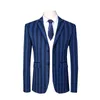 Printemps et automne nouveaux hommes blanc rayé costume veste hommes Fi Slim Dr manteau bleu gris grande taille Blazers M-5XL 6XL f3R8 #