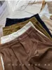 Zoki Hohe Taille Frauen Retro Cord Hosen Herbst Gerade Kausal Ganzkörperhose Vintage Kaffee Taschen Alle Match Hosen Neue 65jO #