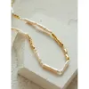 Pendant Necklaces Brass Natural Baroque Pearl Choker Necklace Women Jewelry Punk Designer Runway Rare Gown Boho Japan Korean