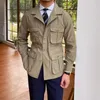 mens Vintage Multi-Pockets Cargo Jacket Harajuku Spring Slim Fit Waist Outwear Coat New Casual Male Single Breasted Work Jackets F9pF#