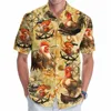 Butt Up Beach Camisa dos homens 3D Impressão Digital Padrão de Frango Surf Camisa Havaiana Para Homens Casual Manga Curta Camisas Plus Size U0JZ #