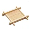 TEA TRAYS Saucers Coasters Kungfu Set Bamboo Woven Square Well Well Well Cups Ceremony Accessories Wholesale Vicory