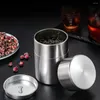 Storage Bottles Cookie Jar Double Lid Airtight Tea Container Leaves Can Canister Coffee Stainless Steel Tin Travel