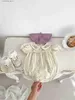 T-shirts 2024 Summer New Baby Girl Cute Short Sleeve Bodysuit Cotton Newborn Sweet Embroidery Jumpsuit Infant Flower Princess Clothes24328