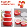 Dinnerware 4 Pcs Lunchbox Strawberry Crisper Container Portable Red Office Holder Student