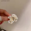 Fascino lucido strass imitazione perla orecchini a cerchio per le donne cerchio perla orecchini fiore bianco gioielli orecchio per la festa nuziale Y240328