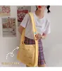 Väska damer canvas shopping kvinnor färsk och söt björn broderi crossbody kawaii student bok casual tote för kvinnlig