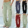 Pantalon Cargo Vintage pour femmes, grandes poches cousues, taille basse, décontracté, Harajuku Y2k, survêtement pour dames, Streetwear, Capris