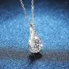 Hängen Jecircon 925 Sterling Silver Moissanite Necklace For Women Angel tårar 1 Diamondhänge Temperament Wedding Fine Jewelry