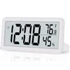 Wanduhren Mini Digitaluhr Temperatur Luftfeuchtigkeit Tragbarer Tisch Hygrometer Home Office Batterie LED