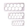 Moules de cuisson 3pcs / Set Jigsaw Fondant Cookie Cutter Honeycomb Stamp Cake Décoration Outils Biscuit