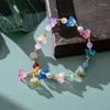 Bracelets de charme Crystal Blanc Floral Feuille Bracelet Tendance Vert Violet Couleur Perlé Lily Valley Fleur Pour Femmes Bijoux Drop Livraison DHFIA