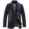 plus Size Men's Jackets Denim Outwear Spring Autumn Men Clothing Male Blazers Suits Jeans Patchwork Leather Slim Fit Coat MY190 78JB#