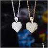 Pendant Necklaces Hip Hop Cubic Zirconia Paved Bling Iced Out Melting Heart Lover Pendants Necklace For Women Men Rapper Jewelry Drop Otjyq