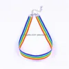 Chokers Gay Pride Rainbow Choker Halsband för män Kvinnor och spetsar Chocker Ribbon Collar med Pendant LGBT smycken Drop Leverans Necklac DHZ5W