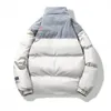 Harajuku hiver matelassé épais tendance manteau col montant Y2k Fi Sense Young nouveau décontracté ample chaud matelassé manteau vêtements d'extérieur 04tR #