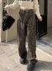 Jeans pour femmes Kuclut Vintage Baggy Femmes 2024 Mode Confortable Designer Modèle Pantalon à jambes larges Taille haute Basic Streetwear