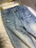 Женские джинсы с вышивкой и цветочной хлопковой эластичной резинкой с высокой талией, свободные джинсовые женские брюки, весна 2024 г.