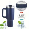 Reusable Insulated Stainless Steel Tumbler with Handle Straw Lid - Perfect for Men Women's Outdoor & Driving Needs