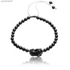 Enkelbanden Natuursteen Bixie Dames Sieraden Enkellaarsjes 6-8mm Ronde Verstelbare Kralen Heren Armband Enkellaarsjes Obsidiaan SafetyL2403