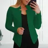European and American fashion lapel cardigan mid length temperament suit outer jacket women 240318