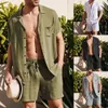 single-breasted 2 Pcs/Set Good Casual Men Tracksuit Deep Crotch Summer Shorts Suit Simple for Home M10E#