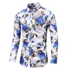 2023 Herfst Mannen Slanke Bloemenprint Lg Mouwen Fi Merk Party Holiday Casual Dr Fr Shirt Homme Plus Size 7XL A4ce #