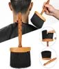 Manche en bois doux cou visage Duster brosse barbier cheveux nettoyage brosse à cheveux dépoussiéreur Salon de coiffure outil de coupe20336728829