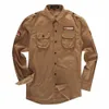 Fredd Marshall Men's Cargo Shirt 2018 Nowy swobodny rękaw haft solidne koszule