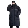 Techwear Down Cott Jacket Herrens överdimensionerade mittlängd Workwear Cold Weather Clothing 2023 Vinterfickor Tjocka huva Parkas 79GA#