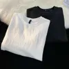 Primavera y Otoño Suéter para Hombres Instagram Estilo de Hong Kong Camisa Inferior Informal Simple Pareja Marca de Moda Suelta Camiseta de Manga Larga Waffle