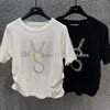 Sparking Rhinestone T Shirts Short Sleeve T Shirt Women Designer Knitted Top Solid Color Tees