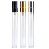 Botellas de almacenamiento Botella de spray de perfume de vidrio transparente portátil Vacío 10 ml Contenedores de pulverizador de aluminio para viajes LX2529