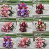 Dekorativa blommor 2024 Vacker Rose Peony Artificial Silk Small Bouquet Flores Home Party Spring Wedding Decoration Mariage Fake Flower