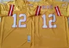 Retrocesso de futebol vintage 12 Tom Brady Jersey 75º aniversário 63 Lee Roy Selmon 99 Warren Sapp 40 Mike Alstott 56 Hardy Nickerson Vermelho Amarelo Retro Costurado