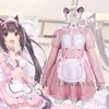 Anime Spiel Nekopara Chocola Vanille Cosplay Kostüm Perücke Maid Dr Lolita Diener Rock Frau Sexy Kawaii Geburtstag Party Anzug d7fl #
