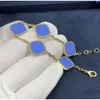 Klassiska Fashion Charm -armband Fyra Leaf Clov Design Jycken Van Gold Bangle Armband For Women Men Halsband Kedja Elegant Jewely Gift Luxry Brands