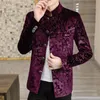 Luxury Veet Standing Collar Suit Jacket för män Autumn Winter Chinese Style Blazers Slim Fit Casual Busin Blazer Masculino 57CQ#