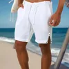 Pantaloncini da uomo Moda 2024 Pantaloni da spiaggia con coulisse solidi Pantaloni vintage in lino di cotone traspirante Abbigliamento uomo Pantaloni sportivi con zip laterale estiva
