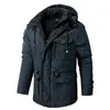 Mens Winter New Jackets Casual Thicken Fleece Fodined Jacka Parka huva varm utomhuslast Outwear Windbreaker Coat K7Y0#