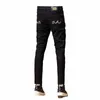 Nouvellement Designer Fi Hommes Jeans Haute Qualité Stretch Skinny Fit Rétro Ripped Jeans Hommes Broderie Vintage Denim Pantalon Hombre D6ls #