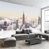 Bakgrundsbilder Milofi Modern minimalistisk abstrakt handmålad stadsmoln Sea Landscape TV Bakgrund Väggpapper Mural