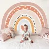 Stickers Boho Grote Regenboog Beige Roze Aquarel Muur Sticker Vinyl DIY Verwijderbare Muur Stickers Kinderkamer Meisjes Kamer Speelkamer Home Decor