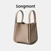 Songmont Mountain Basket with Pine Medium Vegetables, Top Layer Cowhide Designer Large Capacity One Shoulder Handbag Song 240328