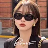 CELIES Oval sunglasses for women in 2024 new high-end Instagram face slimming sunglasses sun protection and UV protection LOGO