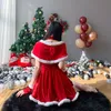 2023 Nouveaux vêtements de Noël Père Noël Dr Quatre pièces Ensemble rouge en peluche jupe à col suspendu Festival Party Bunny Girl Dr d5CK #