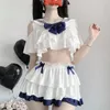 Japonais Sexy Étudiant Maid Cosplay Uniforme Temptati Femmes Lingerie Érotique Costumes Hauts Courts Mini-Jupe Écolière Roleplay 27A1 #