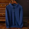 Pulls pour hommes Soft Cachemire Polo Col Pull Vêtements Tops Automne Hiver Homme Business Casual Turndown Pull tricoté Printemps