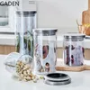 Bouteilles de stockage en verre créatif, grand réservoir hermétique avec couvercle, distributeur de grains de café résistant à l'humidité